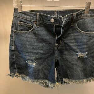 GAP Blue Jean Shorts Distressed Mid-Thigh
